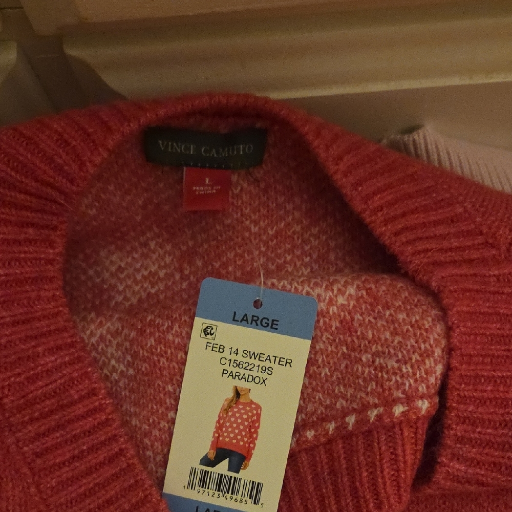 Vince Camuto Coral Cowl Neck Sweater